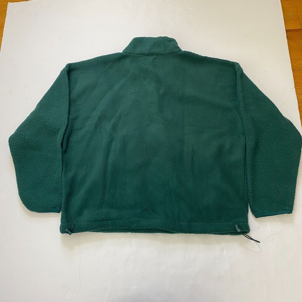 Wilo The Label Cozy Fleece Pullover, Boxy Fit, Quarter button front Green New - Picture 12 of 16